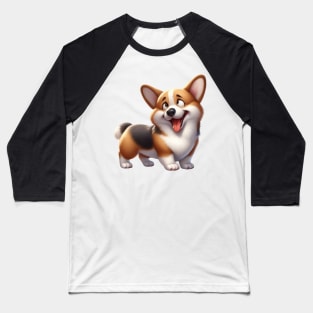 Corgi | Super Playfull | T Shirt Design Baseball T-Shirt